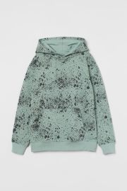 Hoodie - Mint greensplatter print - Kids HampM US at H&M